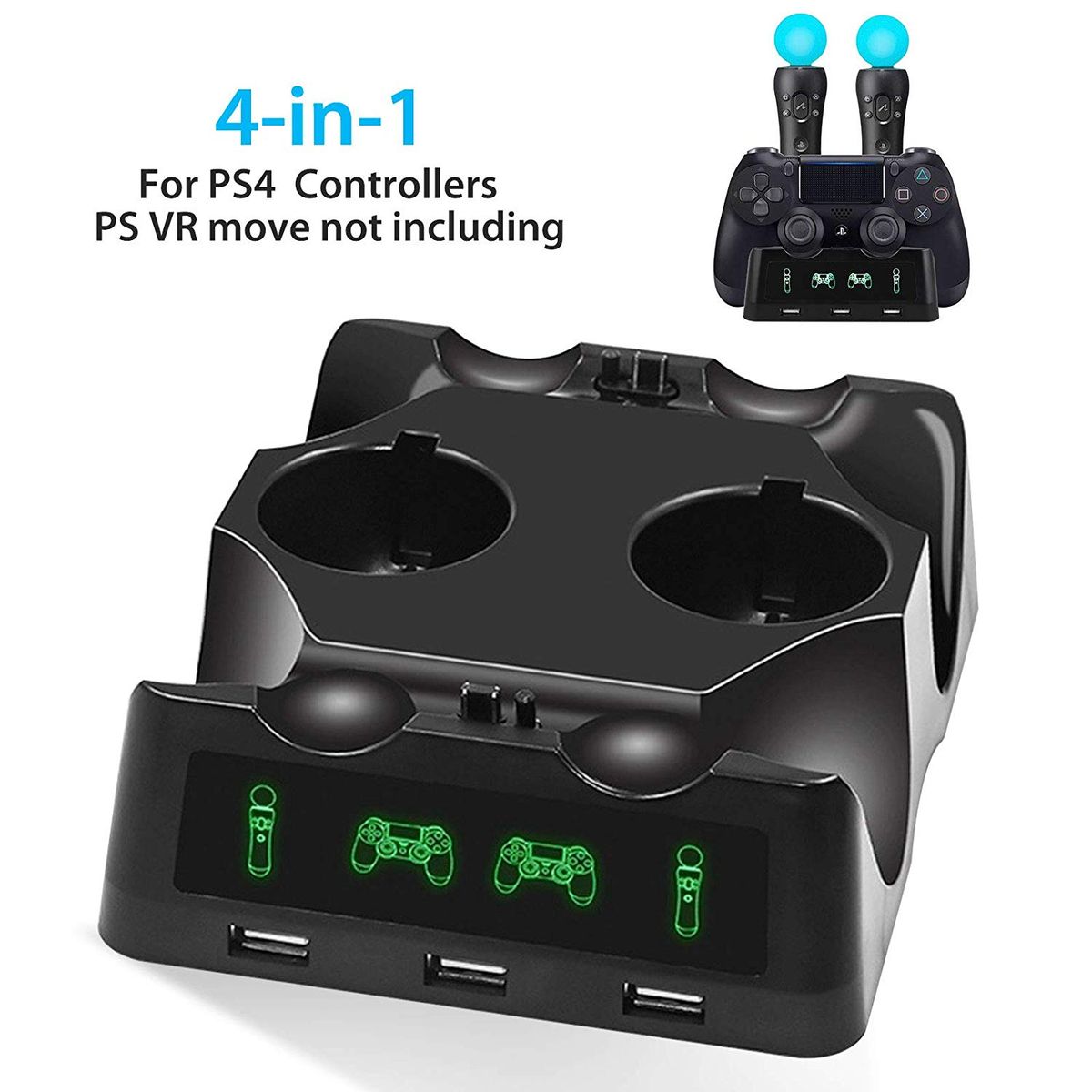PS4 Controller Charger USB Gamepad Charging Station Dock