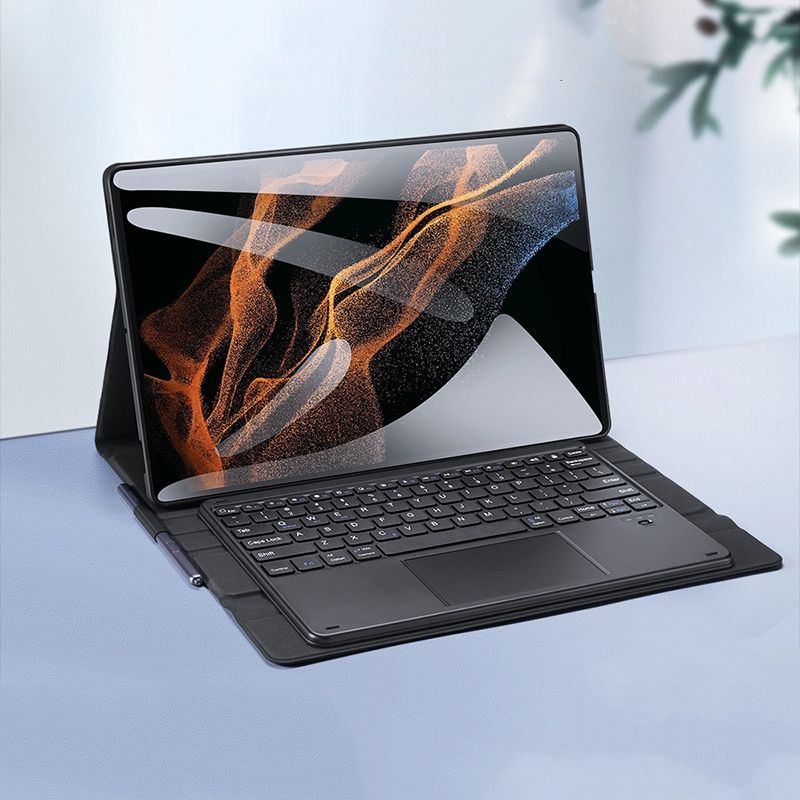 For Samsung Galaxy Tab S8 Ultra 14.6 Inch SM-X900 Detachable Bluetooth Keyboard Leather Case(Black)