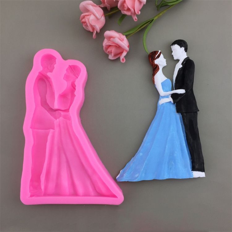 Bride And Groom Silicone Mold Large