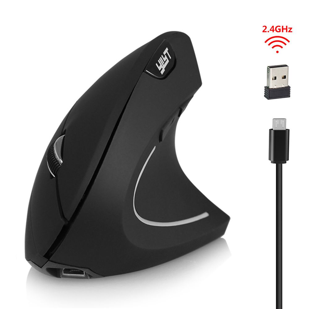 2.4G Wireless Vertical Mouse 6 Keys Ergonomic Rechargeable