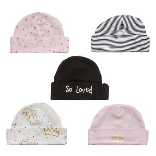 Baby Girls 5 Pack Princess Hat 0-6m