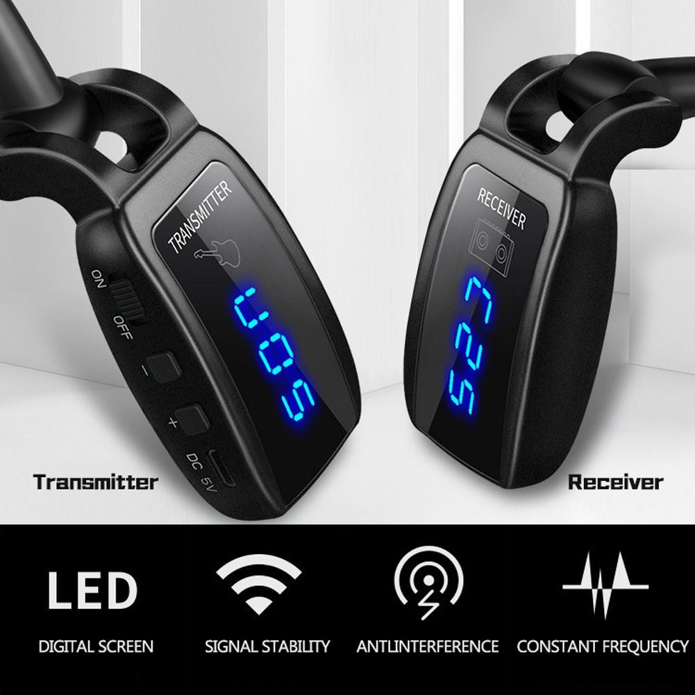 Rechargeable Wireless Led Guitar Transmitter System
