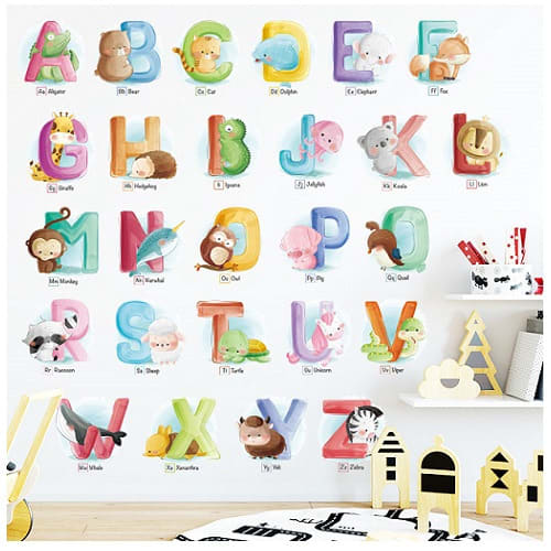3d Alphabet Educational Wall Stickers