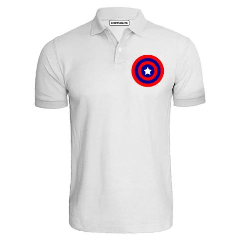 Captain Badge Polo T-shirt - White