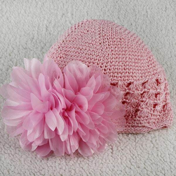 Warm Winter Baby Infant Toddler Beanie Hat Kids Boys Girls Hand Crochet Knit Cap Pink