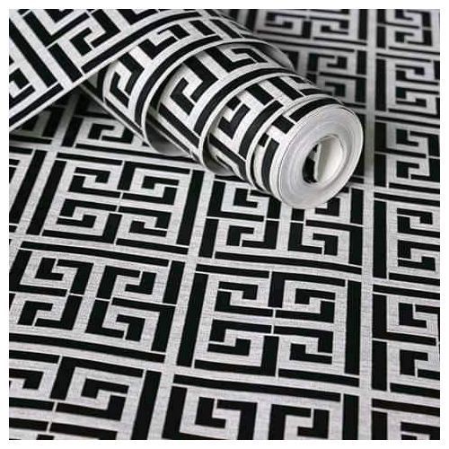 BLACK AND WHITE PATTERNED WALLPAPER