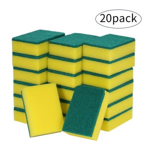 Multi-purpose Double-faced Sponge Scouring Pads Dish - 20pcs