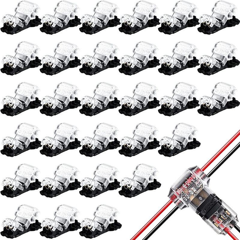100Pcs Wire Connectors Low Voltage T Tap Wire Connectors 2 Pin 2 Way Automotive for Wiring Electrical LED