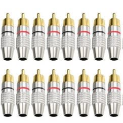 20pcs General Musical Sound Rca Plugs Audio Jack Male Audio Video Connect