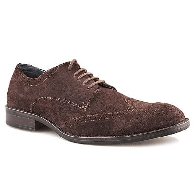 Men's Suede Oxford Lace-up Shoe - Brown