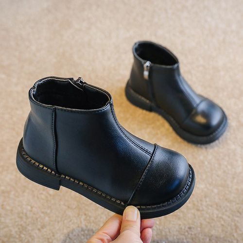 Girls Boots Fashion Children's Leather Short Boots-XHXL-YM-8/Black
