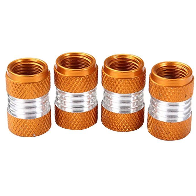 4Pcs/Set Universal Aluminum Alloy Bright Color Tire-Yellow