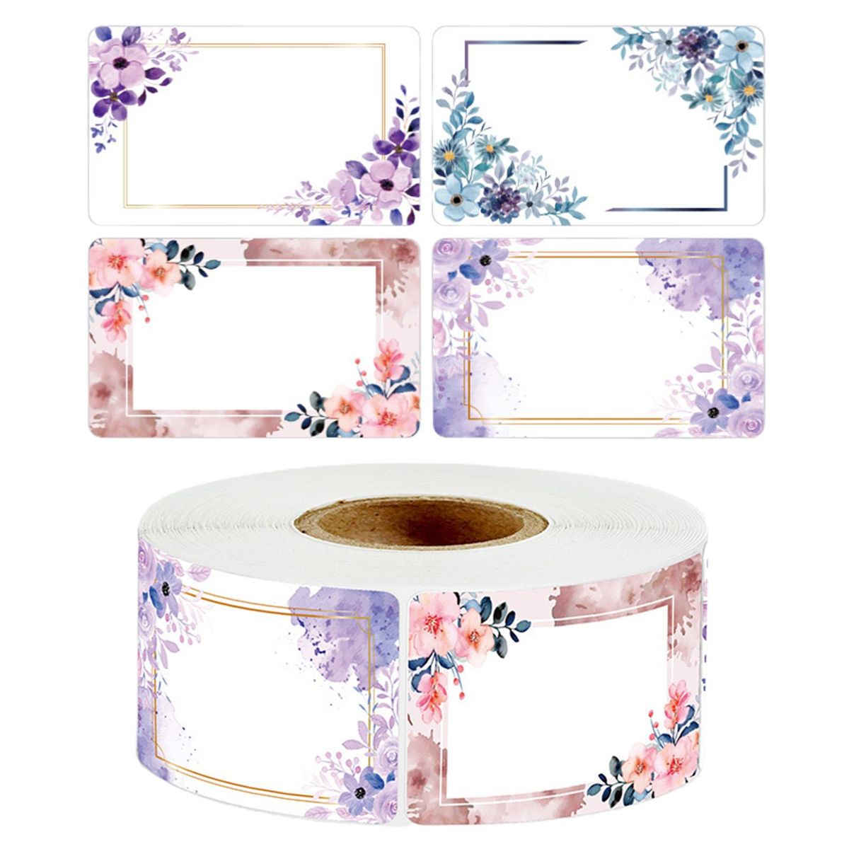 250Pcs Name Stickers DIY Flower Print Freezer Handwritten Note Labels