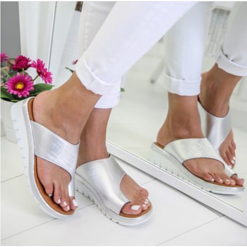 Women's New Platform Toe Sandals - Silver