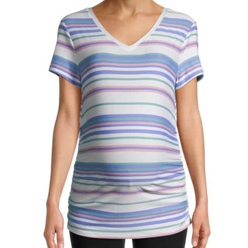 Pregnant Women's Maternity Short Sleeve Top - Stripe