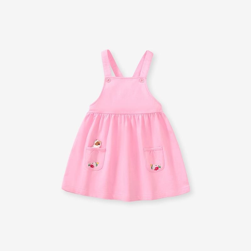 2023 Girls' Strap Dress Autumn Girls' Skirt European and American Pure Cotton Chil