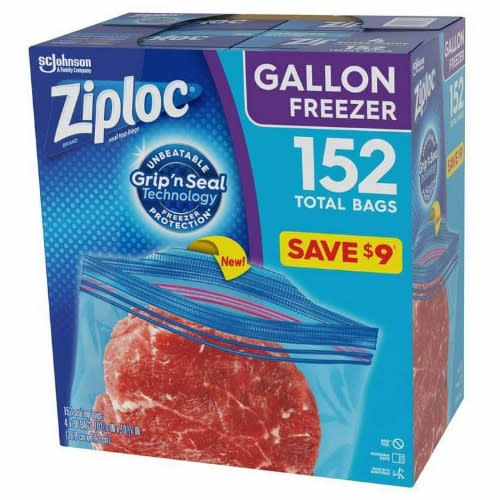 Ziploc Gallon Freezer Bags With New Stay Open Design - 152 Ct