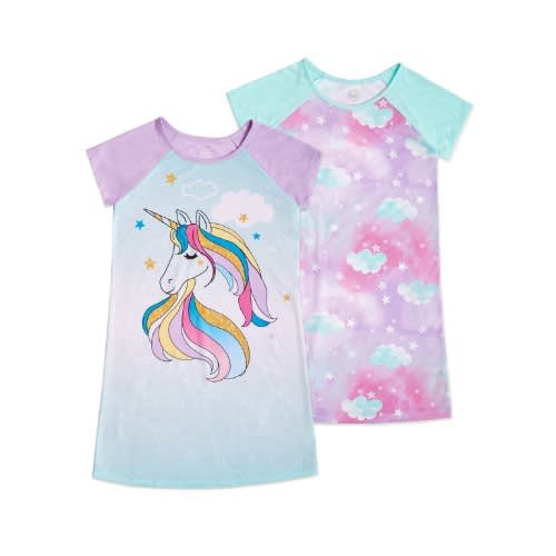 Girls Unicorn Rainbow- Clouds Nightgown 2in1 - Size Run Small