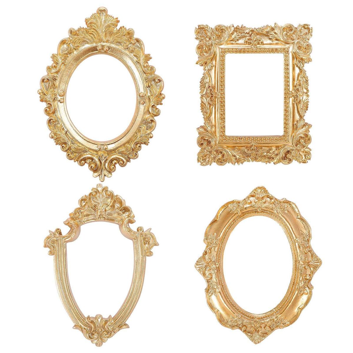 4 Pcs Vintage Picture Frame Antique Photo Frame Wall
