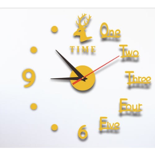 Deer Head DIY Clock -40cm -Gold