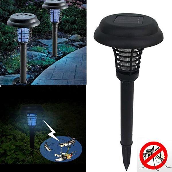 2 PCS LED Outdoor Solar UV Mosquito Insect Pest Bug Killer Garden Light Lamp