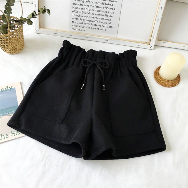 1PCS Women Shorts Autumn And Winter High Waist Shorts Solid