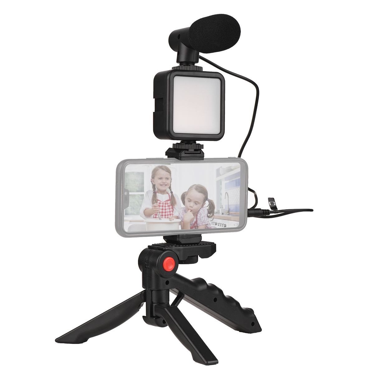 Smartphone Vlog Kit Mini LED Video Light + Cardioid