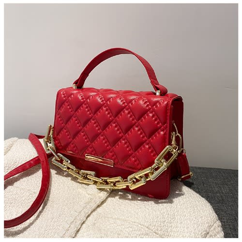 Ladies Leather Hand Bag- Red