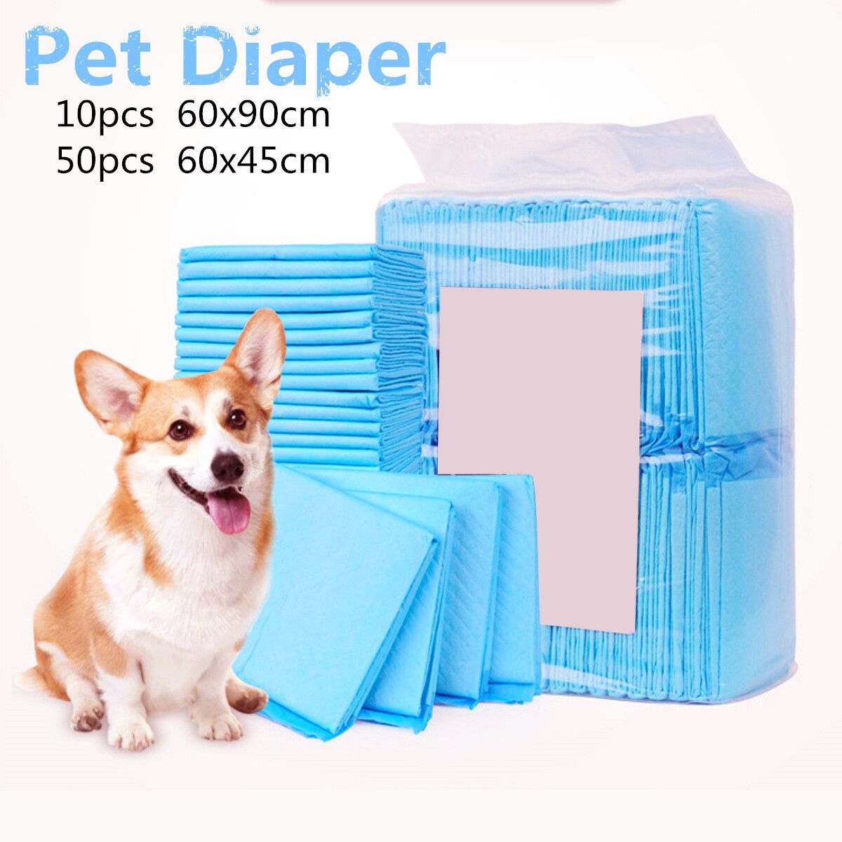 60&times;45CM 50PCS Pet Training Pads Toilet Pee Wee Mats Dog Cat Nappy Diaper