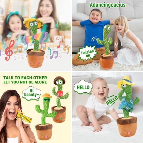 Dancing Cactus Electron Plush Toy Soft Plush Doll Babies Toy