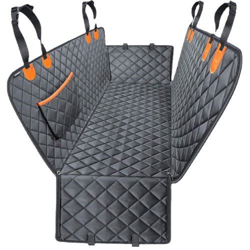 TD Dog Car Waterproof Seat Cover - 3 In 1 - Black & Orange
