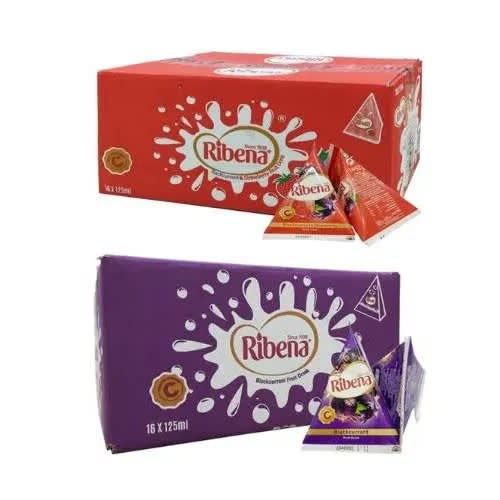 Ribenna Blackcurrant With Strawberry Fruit Drink - 16 X  125ml - 2 Boxes