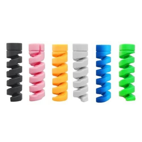 Cable Protector Silicone Data Cable Spiral Winder Wire Cord - 6pieces