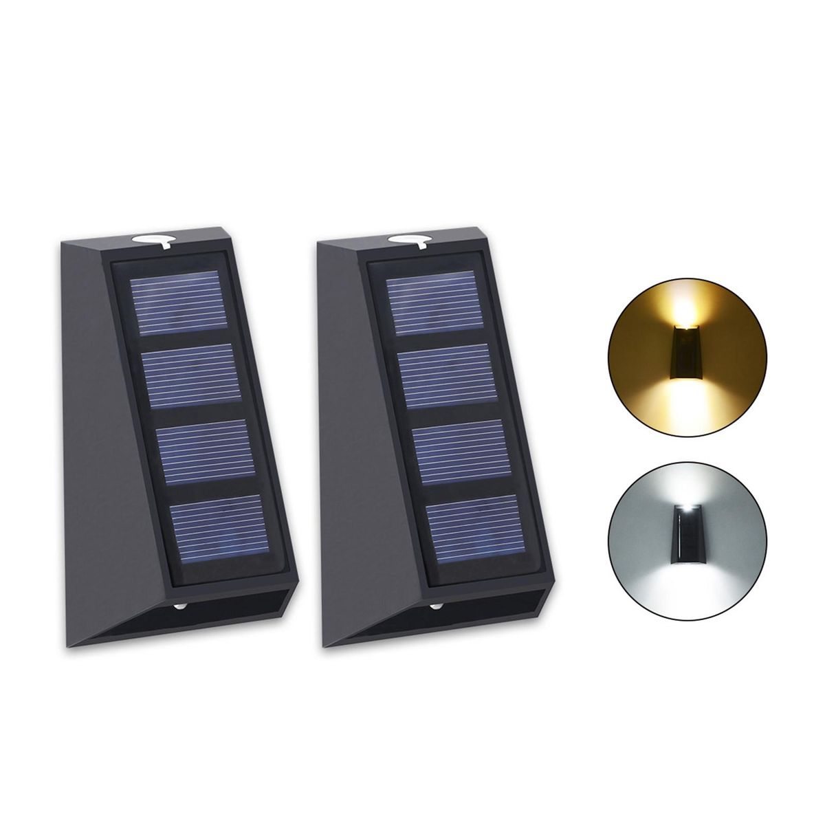 2Pcs Landscape Lights Solar-Powered Lamps Landscape Up Down Lights Warm White