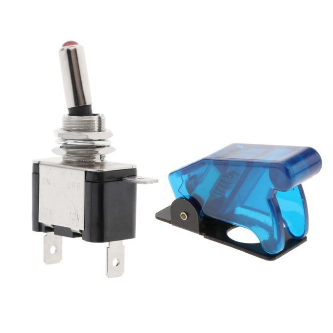 Safety Cover LED Toggle Switch 12V 20A With Cover For Blue