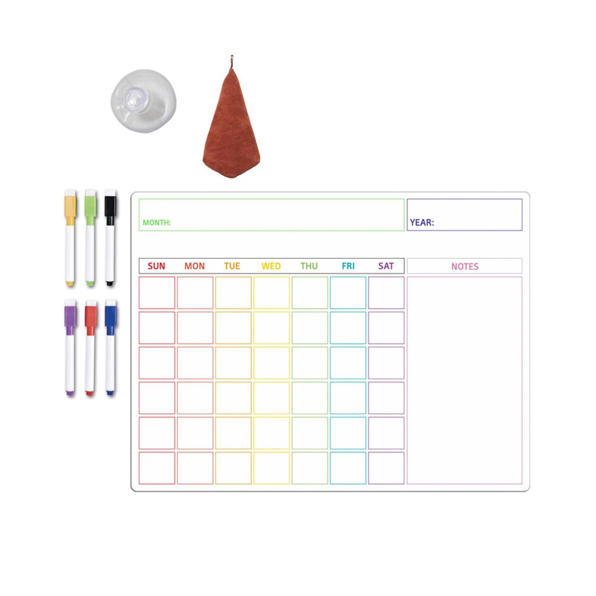 To-do Board Magnetic Weekly Planner Fridge Calendar Set Organize Home