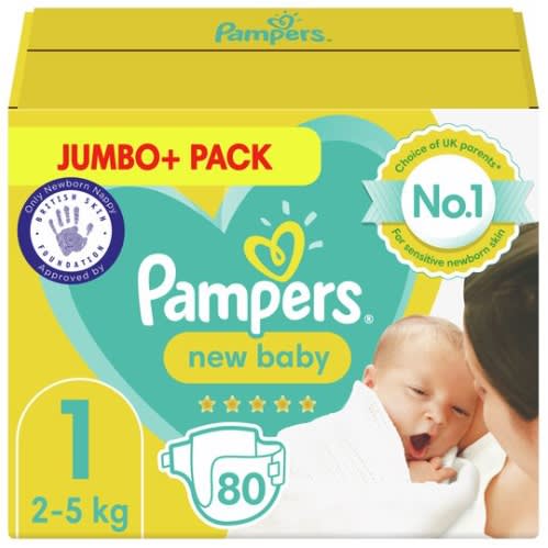 New Baby Jumbo+ Pack - Size 1 - 80 Nappies