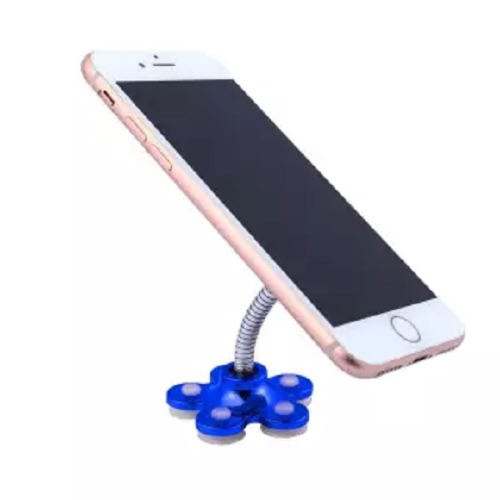 Magic Sucker Mobile Phone Stand With Flower Suction Cup - Blue