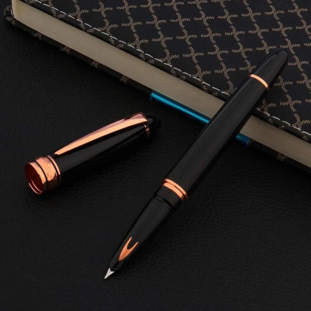 High quality Metal Yong Sheng Fountain Pen rose golden arrow black 0.38MM Luxury Finance nib PEN Office school supplies Writing