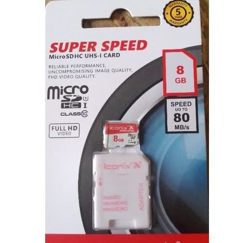 Iconix Microsd Card 8gb 80mbs