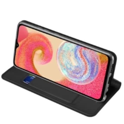Leather Flip Case For Samsung A04e - Black