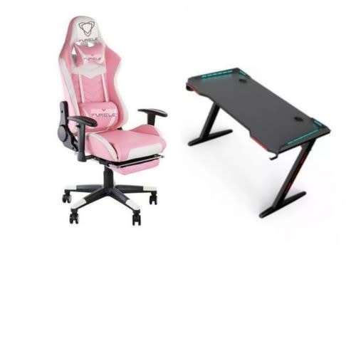Executive Office Gaming Desk + Gaming Chair - Pink/black