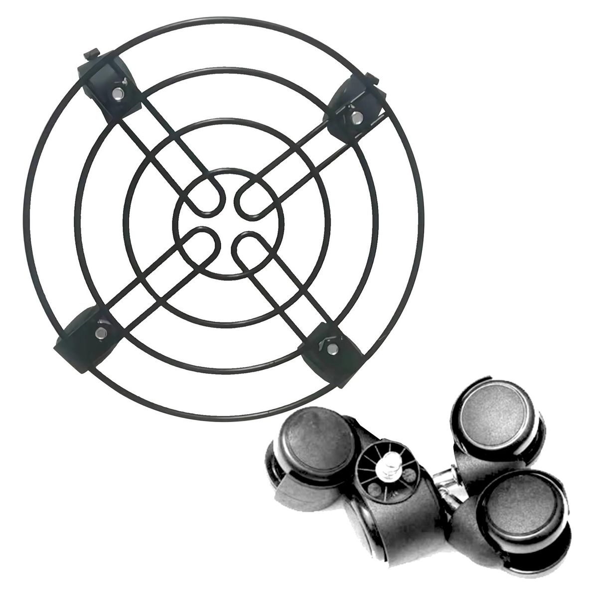 Omni-directional Wheels Movable Underframe Pot Plant Mover Rolling Plant Stand Metal Steel Rolling Bottom Bracket for Flowers and Plants with Universal Wheels