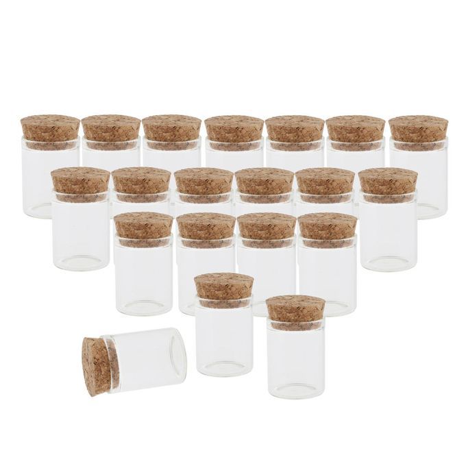 20 Clear Glass Bottles With Cork Mini Bottle Vial Glass Test Tube 2