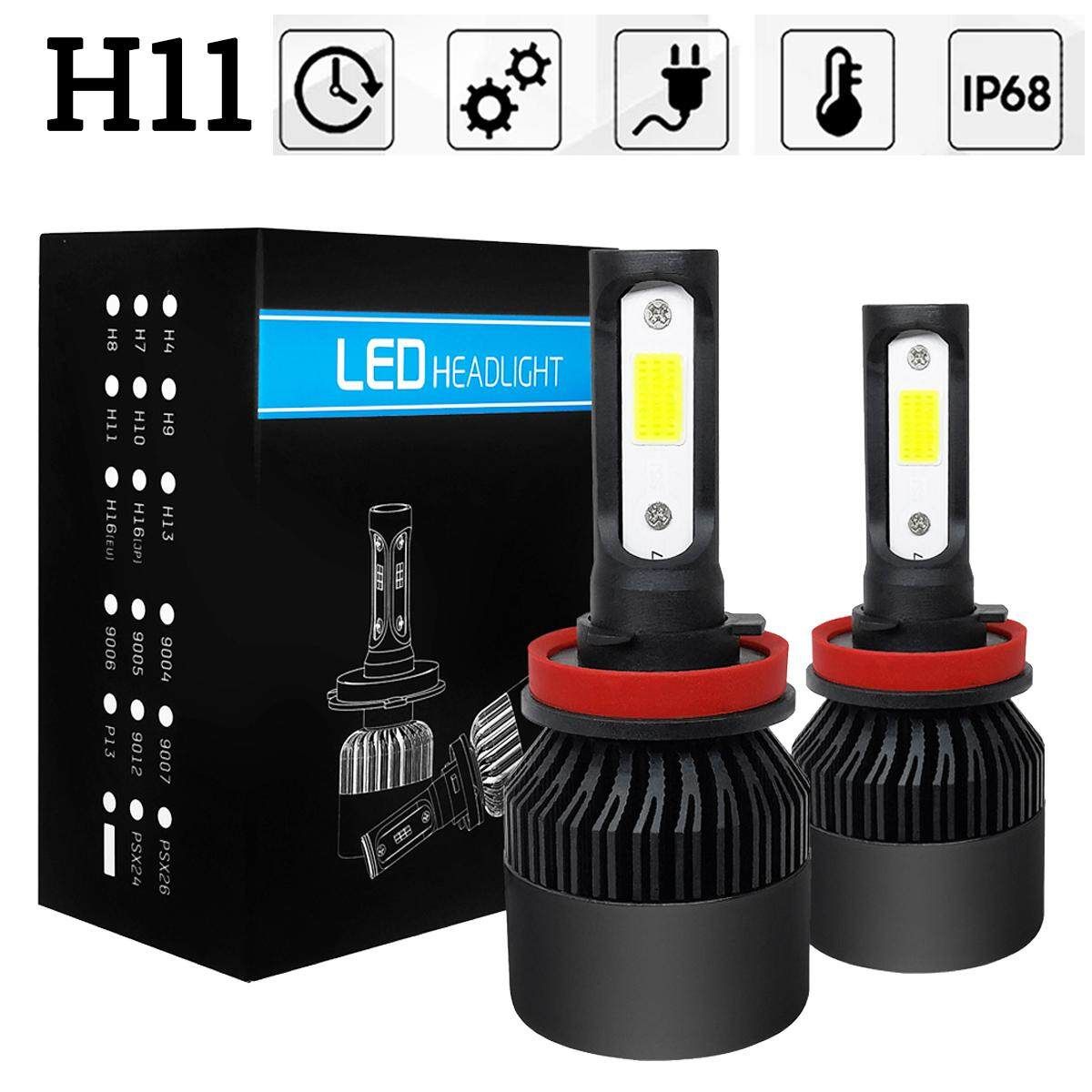 2x 500W 80000LM 6500K H8/H9/H11 Car COB LED Conversion Headlight Replace Haloge Bulb KIT H8/H9/H11