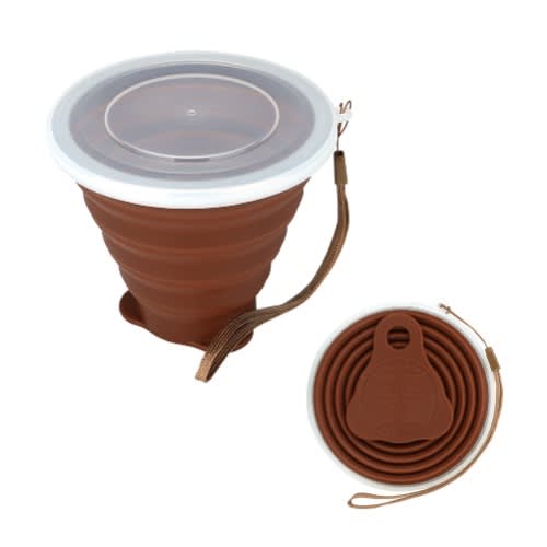 Collapsible Travel Cup / Foldable Cup - Brown