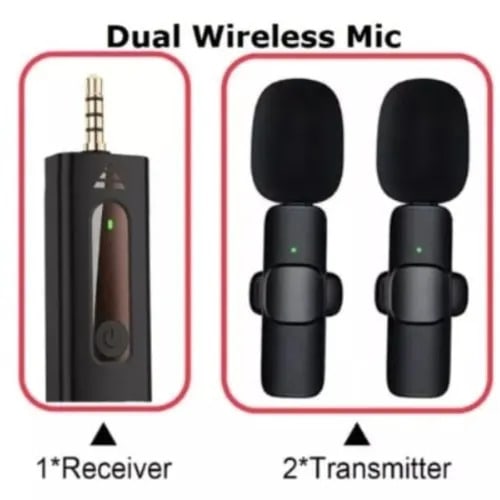 Double Users Wireless Microphone With 3.5mm Auxiliary Receiver
