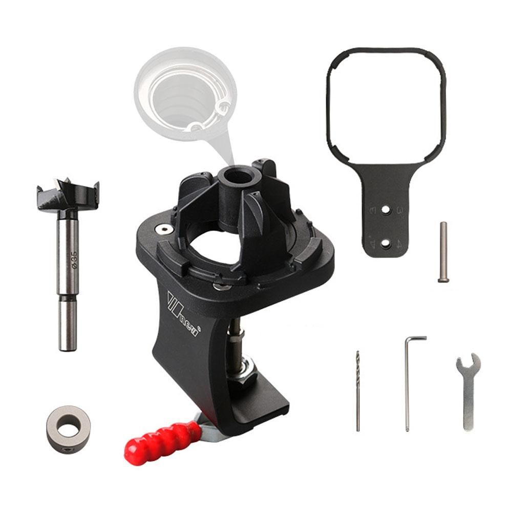 35mm Hinge Boring Tool Hinge Hole Puncher Woodworking Hole Drilling Guide Locator with Fixture Metal Hole Opener
