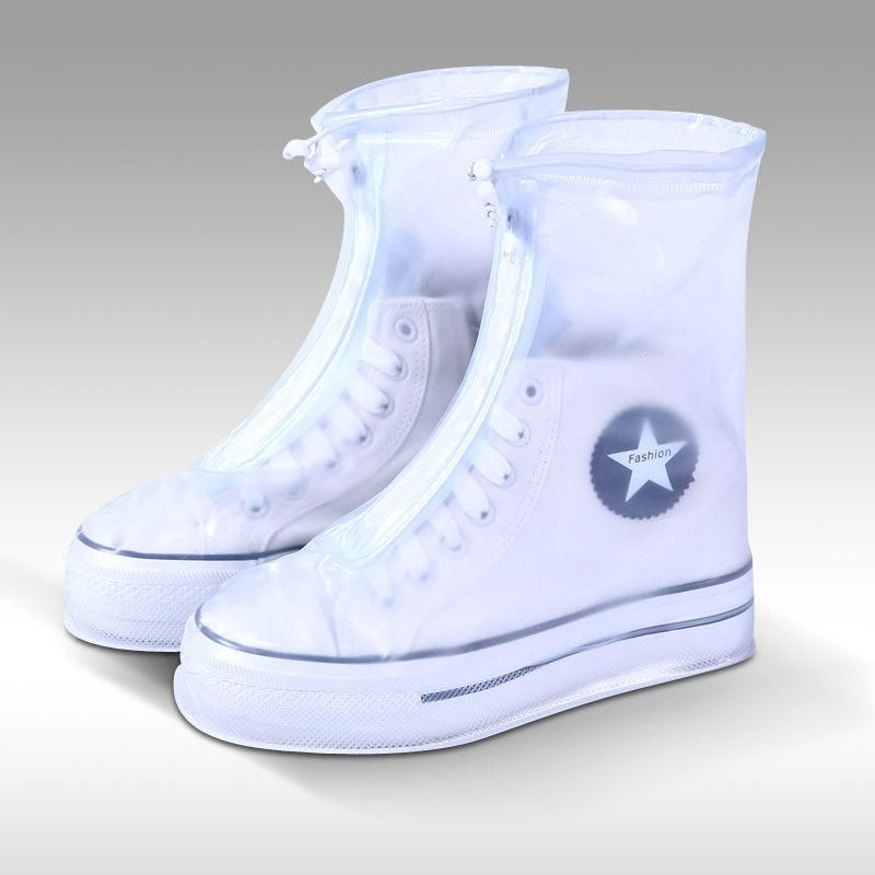 Cheap Pink Shoe Covers Waterproof PVC Women Reusable Shoe Covers Unisex Washable High Top Men Rainproof Boots Shoe Cover Zipper