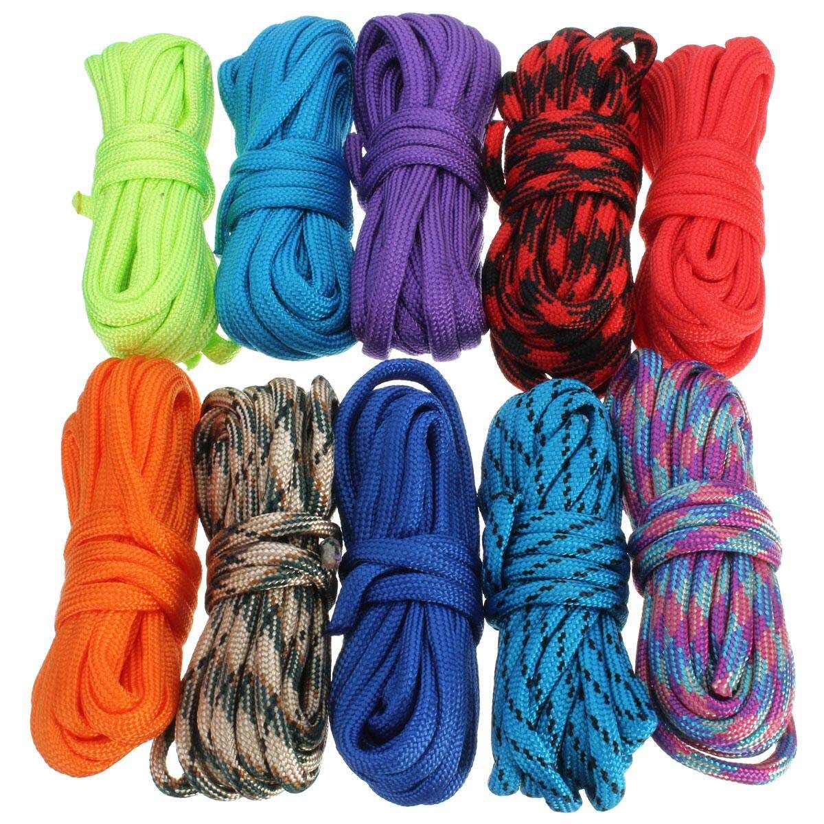 Outdoor Survival 5 Buckle + 10 Rope Paracord Bracelet Camp Shackle Hiking Set